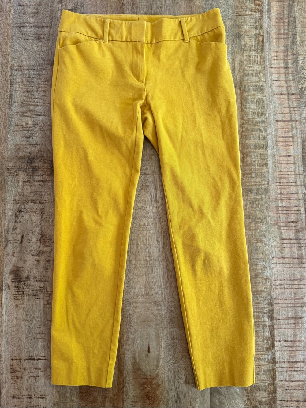Game Day Gold Mustard Yellow Ankle Pants Size 2 Steelers Packers Tailgate Style - Picture 3 of 12